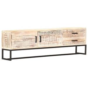 VIDAXL Tv-schrank Weiß 140 Ã 30 Ã 45 Cm Massivholz Akazie