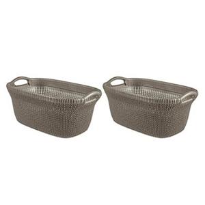 Curver Knit Wasmand - 40 l - set van 2 - Harvest Brown