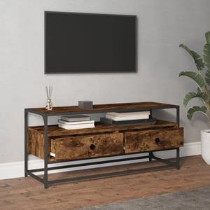 vidaXL Tv-meubel 100x35x45 cm bewerkt hout gerookt eikenkleurig