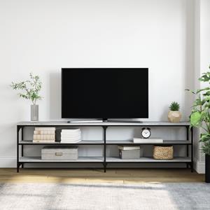 vidaXL Tv-meubel 180x30x50 cm bewerkt hout metaal grijs sonoma eiken