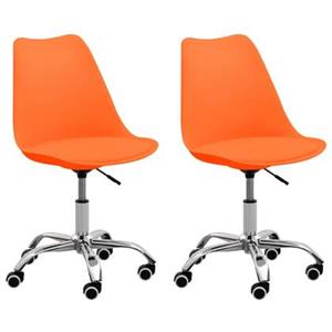 VIDAXL Bürostühle 2 Stk. Orange Kunstleder