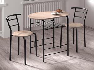 Mobistoxx Set van tafel en stoelen AIDARA sonoma eik/zwart