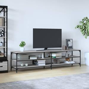 VidaXL Tv-meubel 200x30x50 cm bewerkt hout metaal grijs sonoma eiken