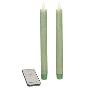Anna's Collection LED dinerkaarsen - 2x - jade groen - 23 cm et afstandsbediening ED kaarsen
