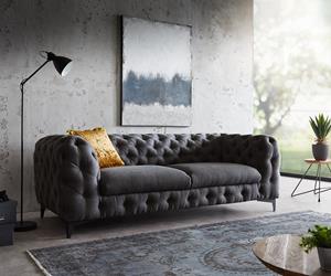DELIFE Couch Corleone 225x97 cm Schwarz 3-Sitzer Sofa