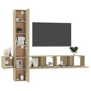 VIDAXL 5-tlg. Tv-schrank-set Sonoma-eiche Spanplatte