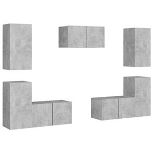 VIDAXL 7-tlg. Tv-schrank-set Betongrau Spanplatte