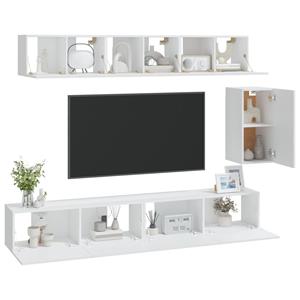 VIDAXL 6-tlg. Tv-schrank-set Weiß Holzwerkstoff