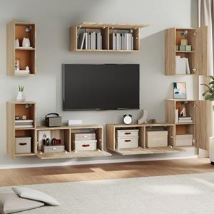 VIDAXL 7-tlg. Tv-schrank-set Sonoma-eiche Holzwerkstoff