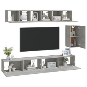 VIDAXL 6-tlg. Tv-schrank-set Betongrau Holzwerkstoff