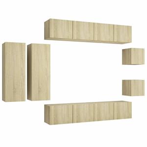 VIDAXL 8-tlg. Tv-schrank-set Sonoma-eiche Spanplatte