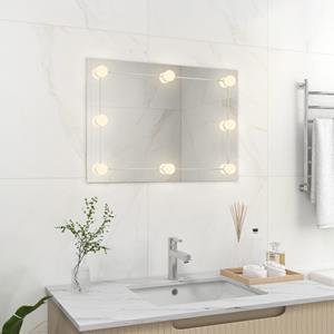 Wandspiegel ohne Rahmen mit LED-Beleuchtung Rechteckig Glas Vidaxl Silber