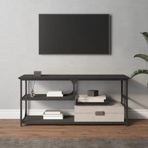 vidaXL Tv-meubel 103x38x46,5 cm bewerkt hout en staal zwart