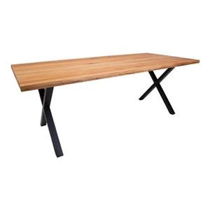 Hioshop Moss eetkamertafel 200x95 cm geolied eiken, zwart.