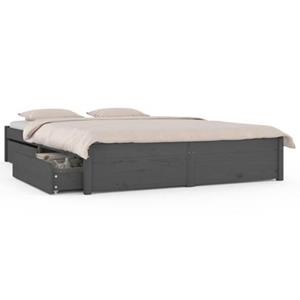 vidaxl Bedframe met lades grijs 180x200 cm