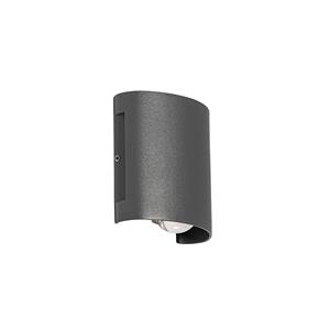 QAZQA Buiten wandlamp donkergrijs incl. LED 2-lichts IP54 - Silly