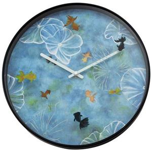 NeXtime Wandklok 30cm-Stil-Blauw-Plastic- Pond