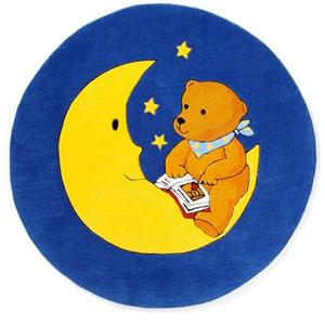 Mondbär Kinderteppich MO-1337, rund, Konturenschnitt, brillante Farben, Kinderzimmer