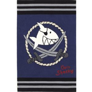 Capt`n Sharky Vloerkleed voor de kinderkamer SH-2937-01 met de hand gesneden reliëfpatroon, kinderkamer