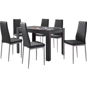 Inosign Essgruppe Lynn + Brooke, (Set, 5 tlg.), 4 Stühle mit Tisch in schieferfarben, Breite 120 cm