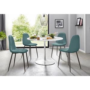 INOSIGN Eethoek met ronde tafel in hoogglans-wit (set, 5-delig)