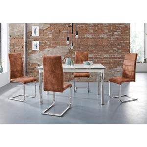 INOSIGN Eethoek Nelson/Cosy met 4 stoelen, tafel uittrekbaar, breedte 140-200 cm (set, 5-delig)