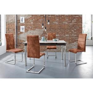 INOSIGN Eethoek Nelson/Cosy met 4 stoelen, tafel uittrekbaar, breedte 140-200 cm (set, 5-delig)