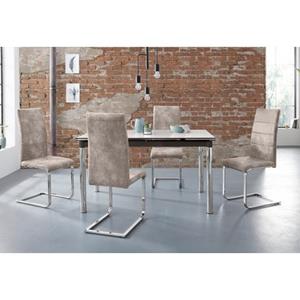 INOSIGN Eethoek Nelson/Cosy met 4 stoelen, tafel uittrekbaar, breedte 140-200 cm (set, 5-delig)