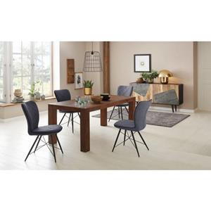 Home affaire Eethoek Gimbi bestaand uit 1 eettafel van hout en 4 stoelen met geweven bekleding (set, 5-delig)