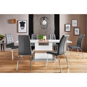 INOSIGN Eethoek Perez/paars met 4 stoelen, tafel uittrekbaar, breedte 160-200 cm (set, 5-delig)