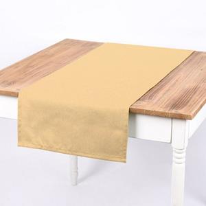 SCHÖNER LEBEN. Tischläufer  Tischläufer Leinenlook uni pastell gelb 40x160cm, handmade