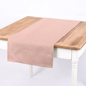 SCHÖNER LEBEN. Tischläufer  Tischläufer Leinenlook uni rosa 40x160cm, handmade