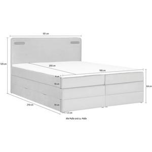 Leonique Boxspring Adil met ledverlichting, inclusief topmatras van comfortschuim (5-delig)