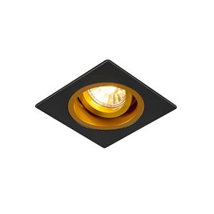 QAZQA Smarter Einbaustrahler schwarz mit goldenem Quadrat inkl. Wifi GU10 - Chuck