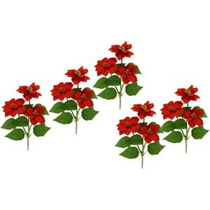 I.GE.A. Kunstblume "Poinsettie", (5 St.), Künstlicher Poinsettiazweig, 5er Set