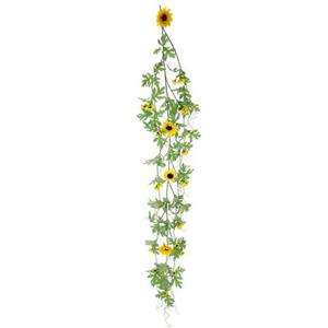 I.GE.A. Kunstblume "Sonnenblumenranke", Künstlich Sonnenblumen Girlande Reben Hochzeit Landhaus Blumenkette