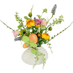 I.GE.A. Kunstblume "Frühlingsstrauß", (1 St.), In Vase aus Keramik Blumenstrauß Lavendel und Eier