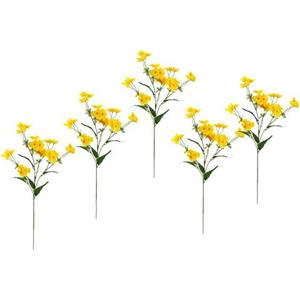 I.GE.A. Kunstblume "Narzissenzweig", 5er Set Narzisse künstliche Blume Ostern Seidenblume Frühjahrsdeko