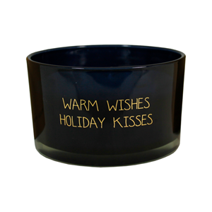 My Flame soja kaars - In glas met Warm wishes and holiday kisses - Drie lonten - Zwart