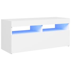 vidaXL TV-Schrank TV-Schrank mit LED-Leuchten Weiß 90x35x40 cm Lowboard