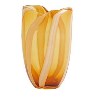 Nordal-collectie Vaas Halki amber/wit 23 cm