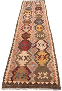 Morgenland Loper Kelim Maimene medaillon 300 x 82 cm Omkeerbaar tapijt