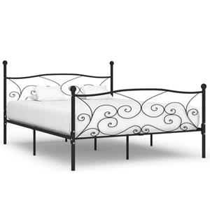 VidaXL Bedframe met lattenbodem metaal zwart 180x200 cm