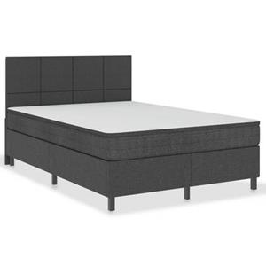 vidaXL Boxspring stof donkergrijs 140x200 cm