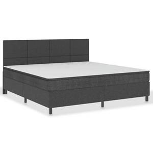 vidaXL Boxspring stof donkergrijs 200x200 cm