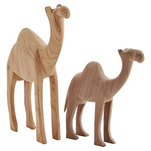 Madam Stoltz-collectie Houten kamelen - set van 2