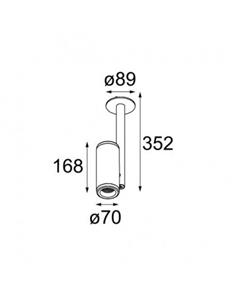 Modular Lighting Modular Médard 70 stretched semi-recessed 1x LED GE Inbouwspot