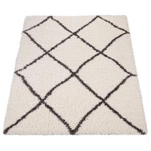Paco Home Hochflor-Teppich "Maghreb 79", rechteckig, Rauten Muster, Scandi Design, weich und flauschig