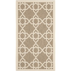 Safavieh Contemporary Indoor/Outdoor Woven Area Rug, Courtyard Collection, CY6032, in Brown & Beige, 61 X 109 cm