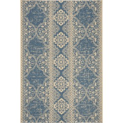 Safavieh Transitional Indoor/Outdoor Woven Area Rug, Beachhouse Collection, BHS174, in Cream & Blue, 79 X 152 cm